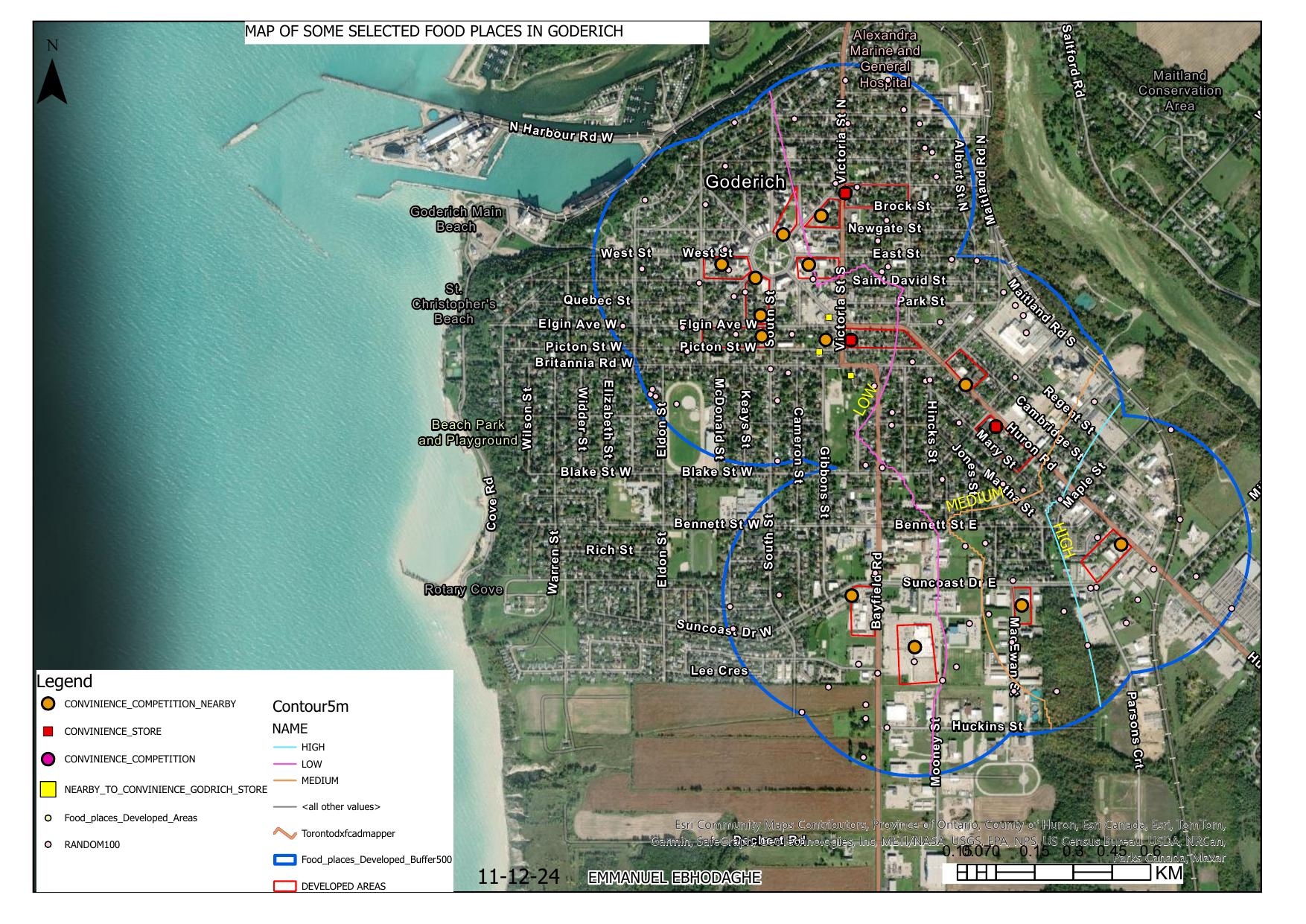Developed Areas & Food Places Spatial Analysis